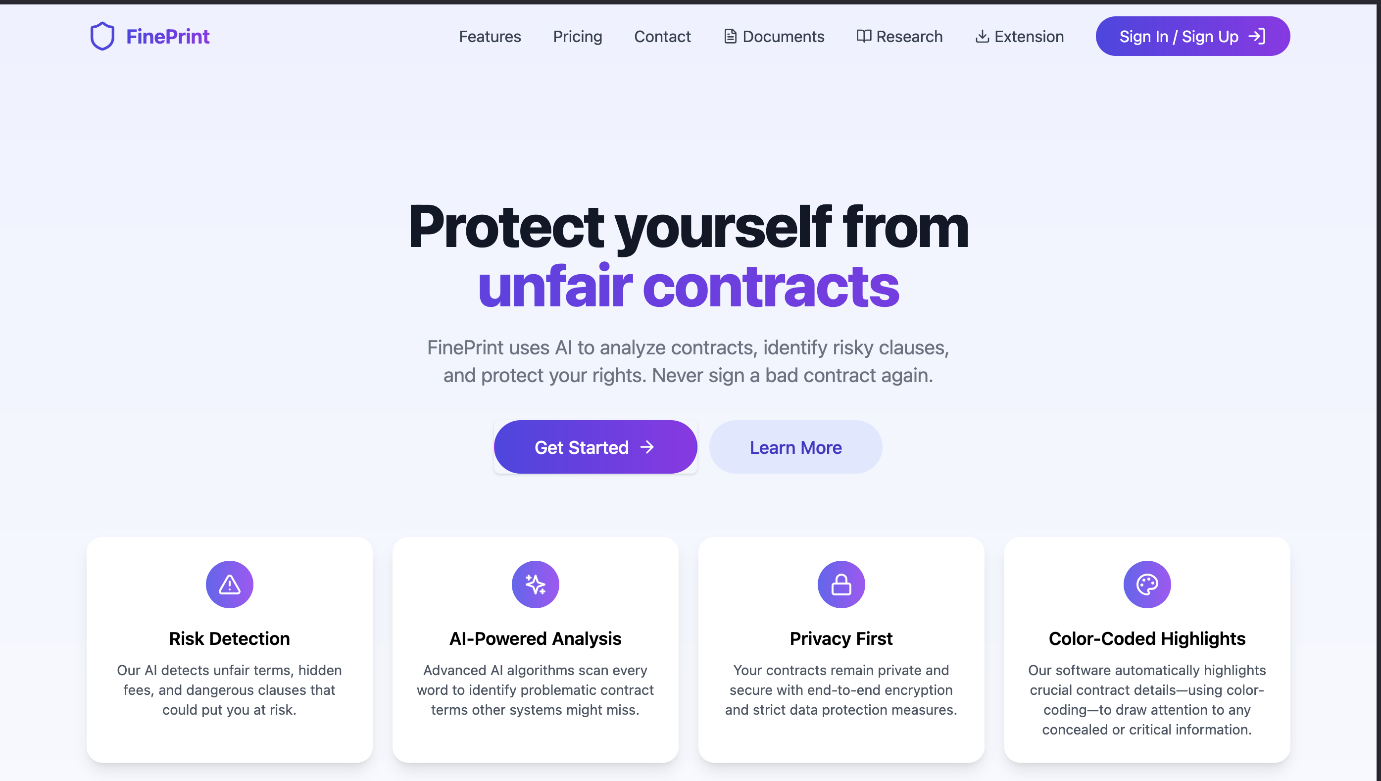 FinePrint - AI Contract Analysis